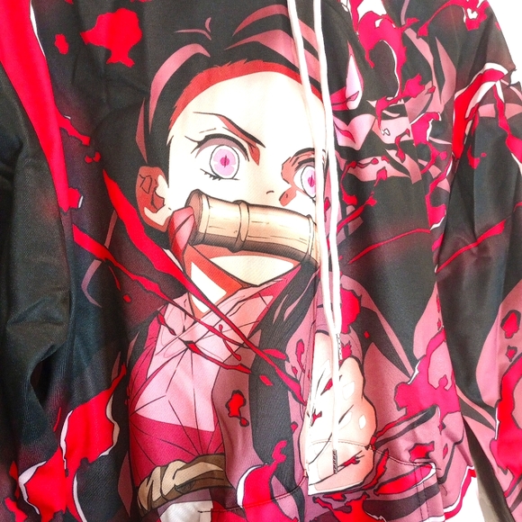 Demon Slayer Hoodie Anime Nezuko Zenitsu Tanjirou Pullover Hooded Sweatshirt - Picture 3 of 3